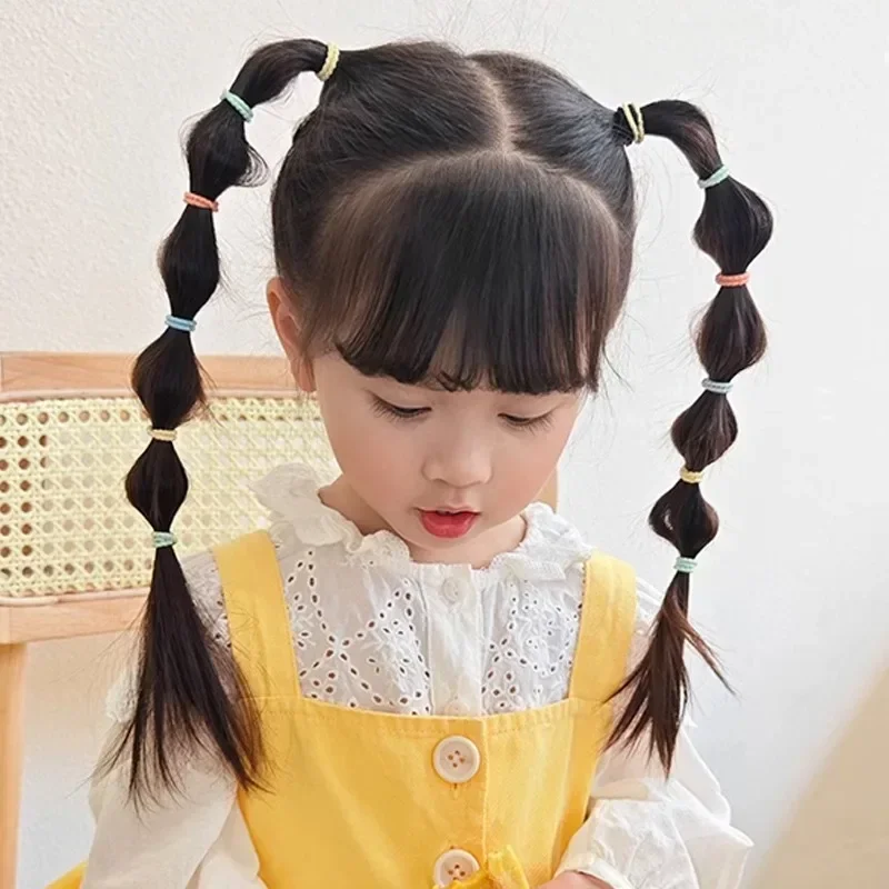 50/200pcs Colorful Girls Baby Elastic Hair Bands Cute Small Ponytail Holder Children Scrunchie Rubber Ties Hair Rope Accessories