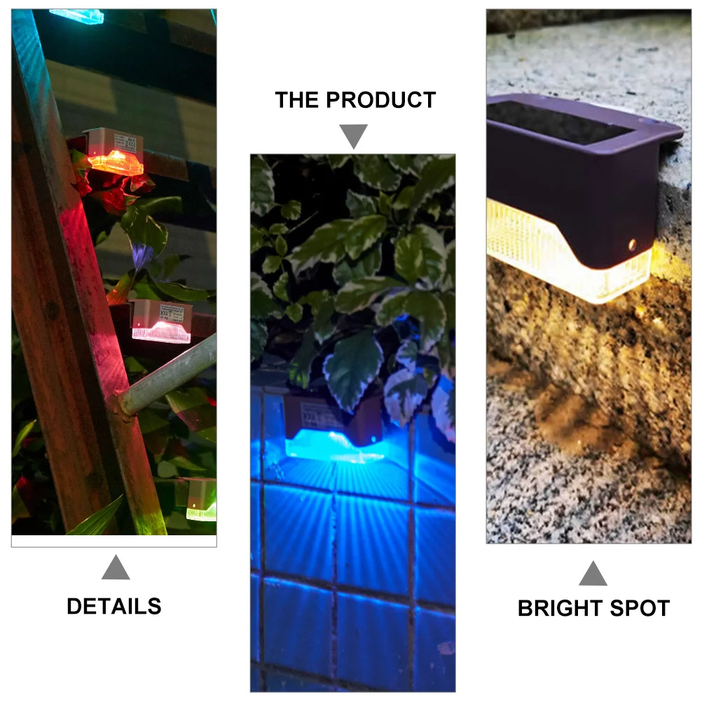 

4Sets LED Solar Light Sticky Wall Lamp Durable Waterproof Outdoor Patio Lighting Decoration Sticky Wall Lamp LED Solar Light