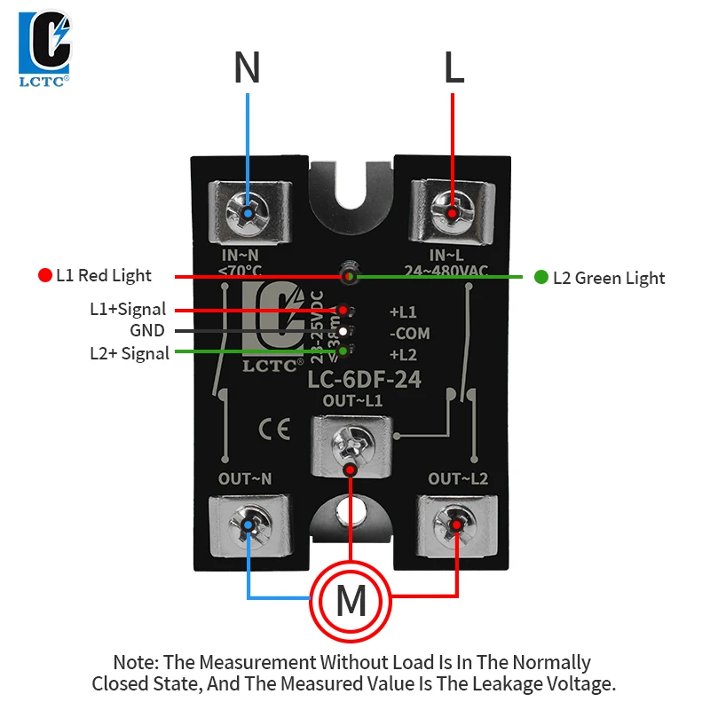 LCTC Fwd Rev Switch Forward Backward Reverse High Power Relay Module For Single Phase 24-480VAC AC 220V Motor Control 5V 12V 24V