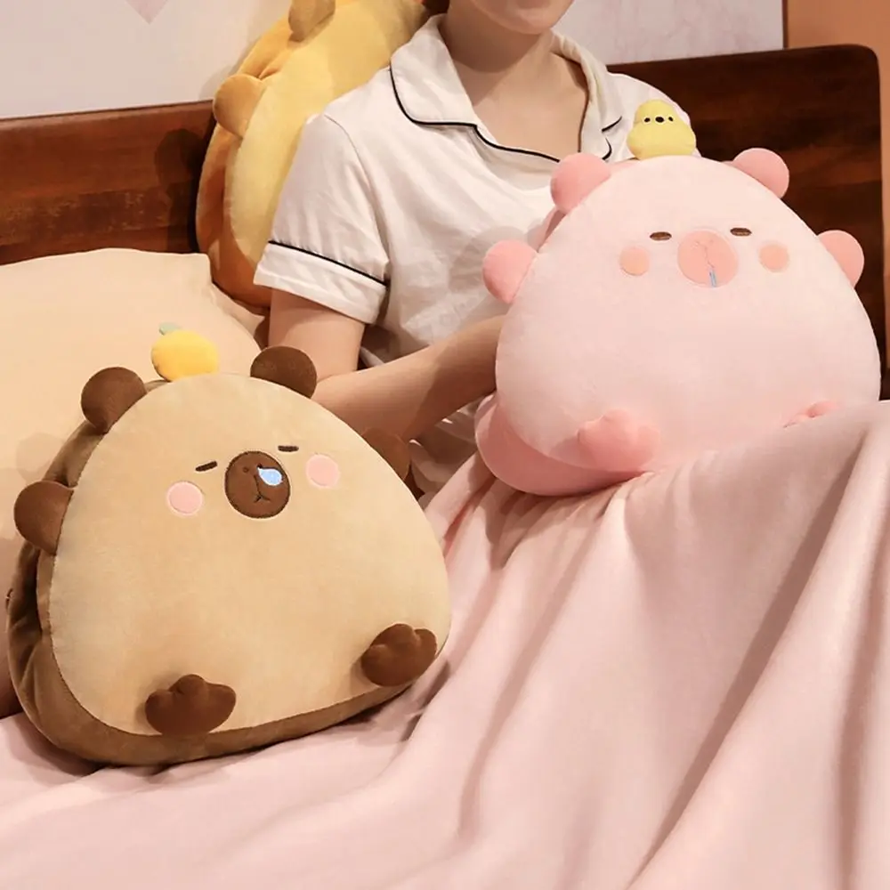 

3-in-1 Capybara Throw Pillow Air Conditioning Blanket Comfortable Soft Cushion with Blanket Portable Skin-friendly