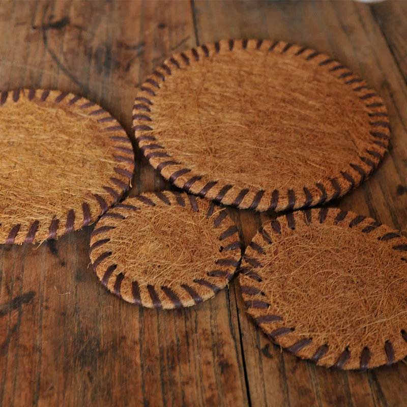 

Настольный коврик из натурального кокоса — термостойкое подставка из кокосового волокна, подставка для чашки чая и подставка для столовой, чайной церемонии (экологически чистый)