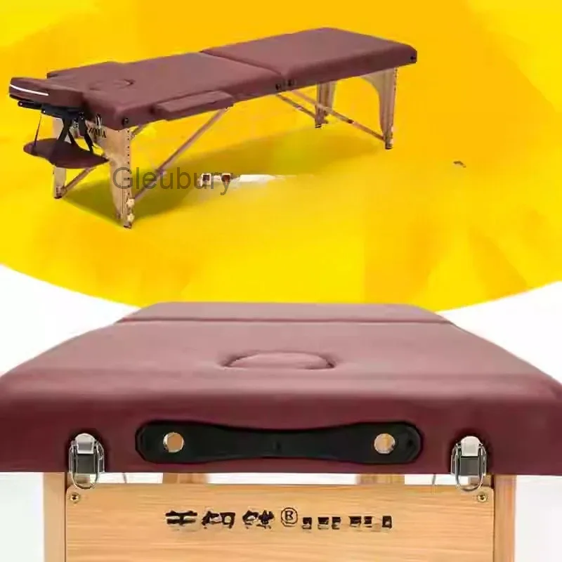 Massage Tables Sha Gua Portable Folding Acupuncture Sleep Wooden Massage Adjust Soft Cushion Furniture Letti Per Massaggi MHAMC