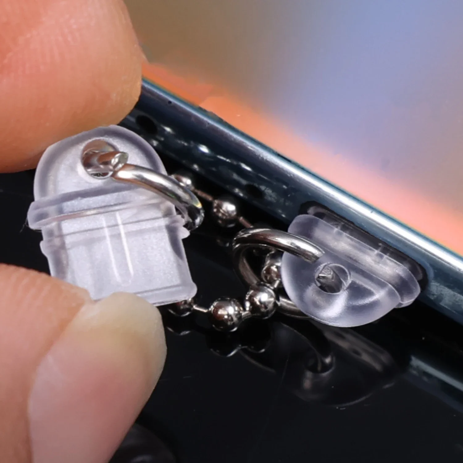 DIY Anti Dust Plug Transparent Charge Port Dust Plug for IPhone Type C Android Plug Stopper Protection Cap Mobile Phone Pendant