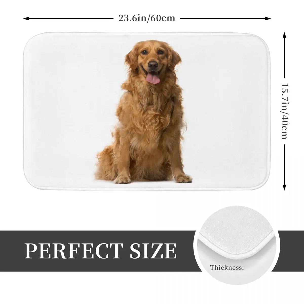 Golden Retriever Dog Foot Mat for Shower Home Decor Brown Bath Mat Quick Dry Retro Bathroom Carpet Absorbent Non Slip Toilet Mat