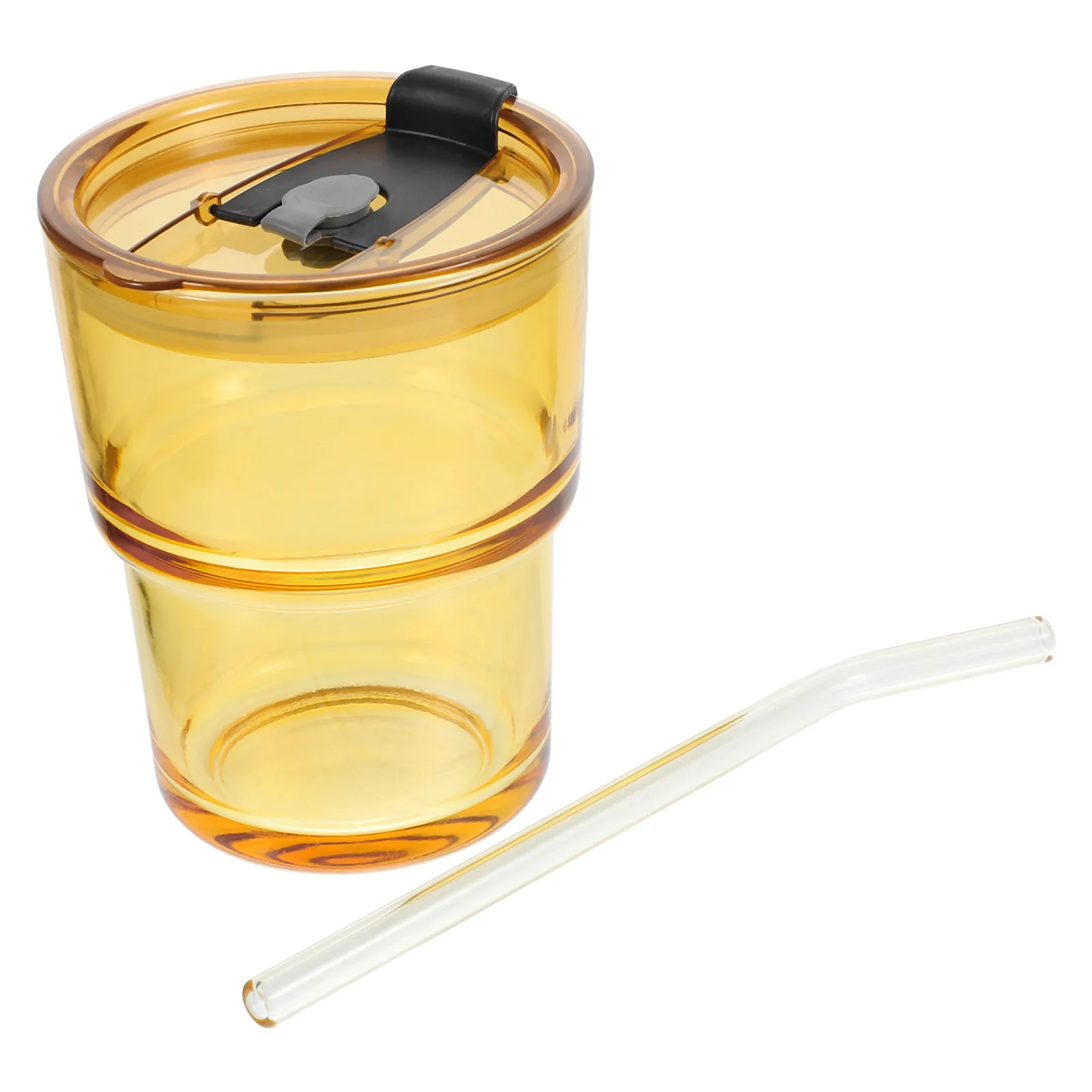 

Glass Water Cup with Straw and Lid Multipurpose Juice Bottle for Iced Coffee Milk Yogurt Beverage Container Ice Coffee Glass