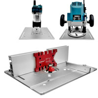Aluminum Router Table Insert Plate W/ Miter Gauge for Woodworking Benches Table Saw Multifunctional Trimmer Engraving Machine