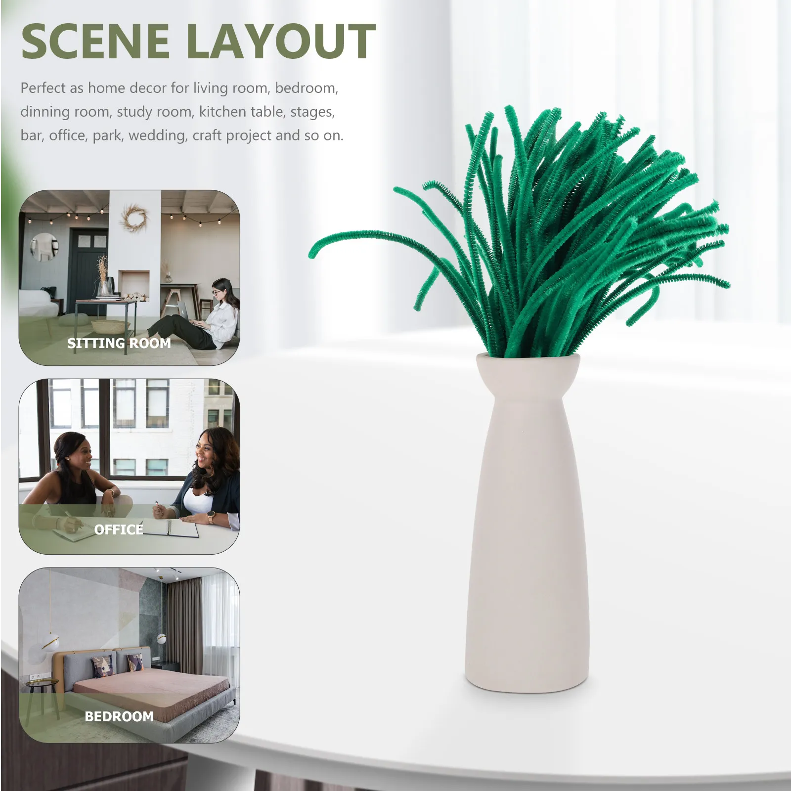 

100Pcs Colorful Chenille Stems Flexible Floral Wire for Wreath Making Artificial Flower Arrangement Craft DIY Wedding Decor