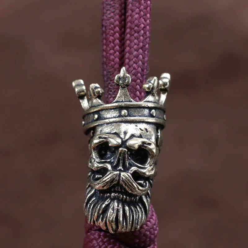 King Skeletor Brass Knife Beads Skull EDC DIY Paracord Woven Bracelets Lanyard Pendants Accessories Outdoor Tool Hangings Charms