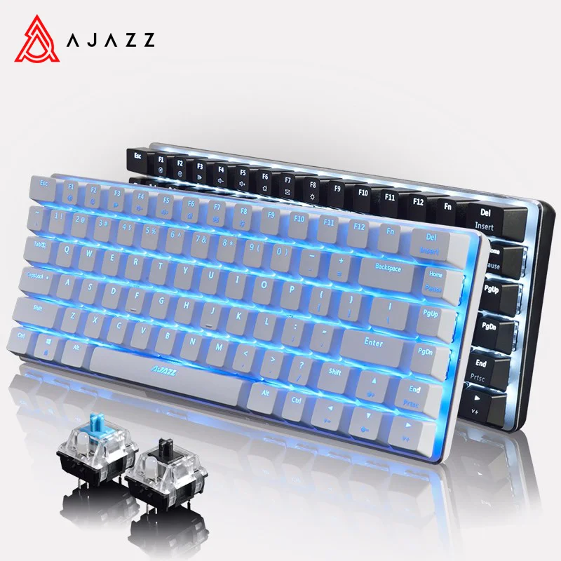 Imagem -02 - Ajazz-teclado Mecânico para Jogos Teclado Retroiluminado Interruptor Vermelho Azul Preto pc Gamer Computador Portátil 82 Teclas Ak33