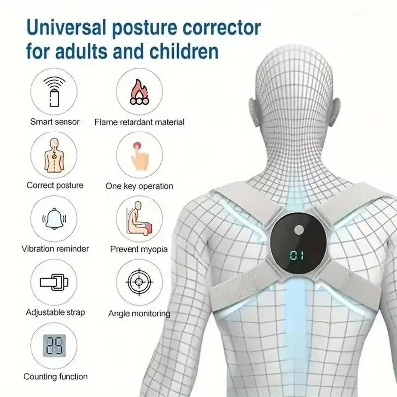 B18B Intelligent Vibration Reminder Posture Corrector Anti Hunchback Belt Preventing Myopia Hunchback Device For Adult Child