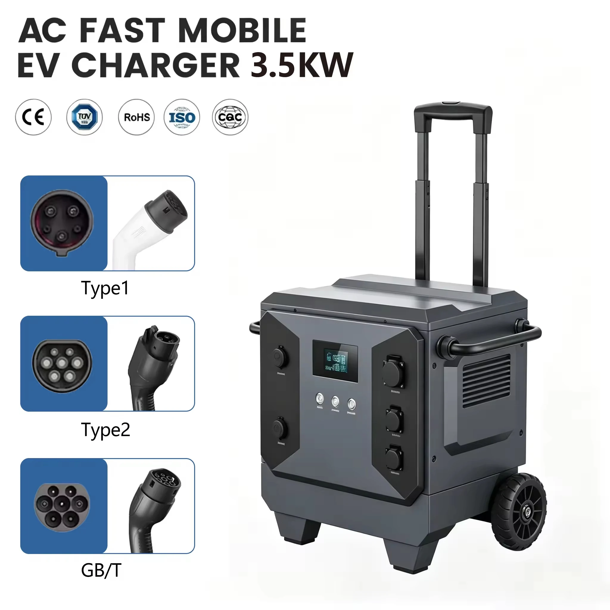 DIBOEV 3.5kw 32A Portable Solar EV Charger Level2 Mobile Car Battery Solar Panel Charger All Car Compatibility