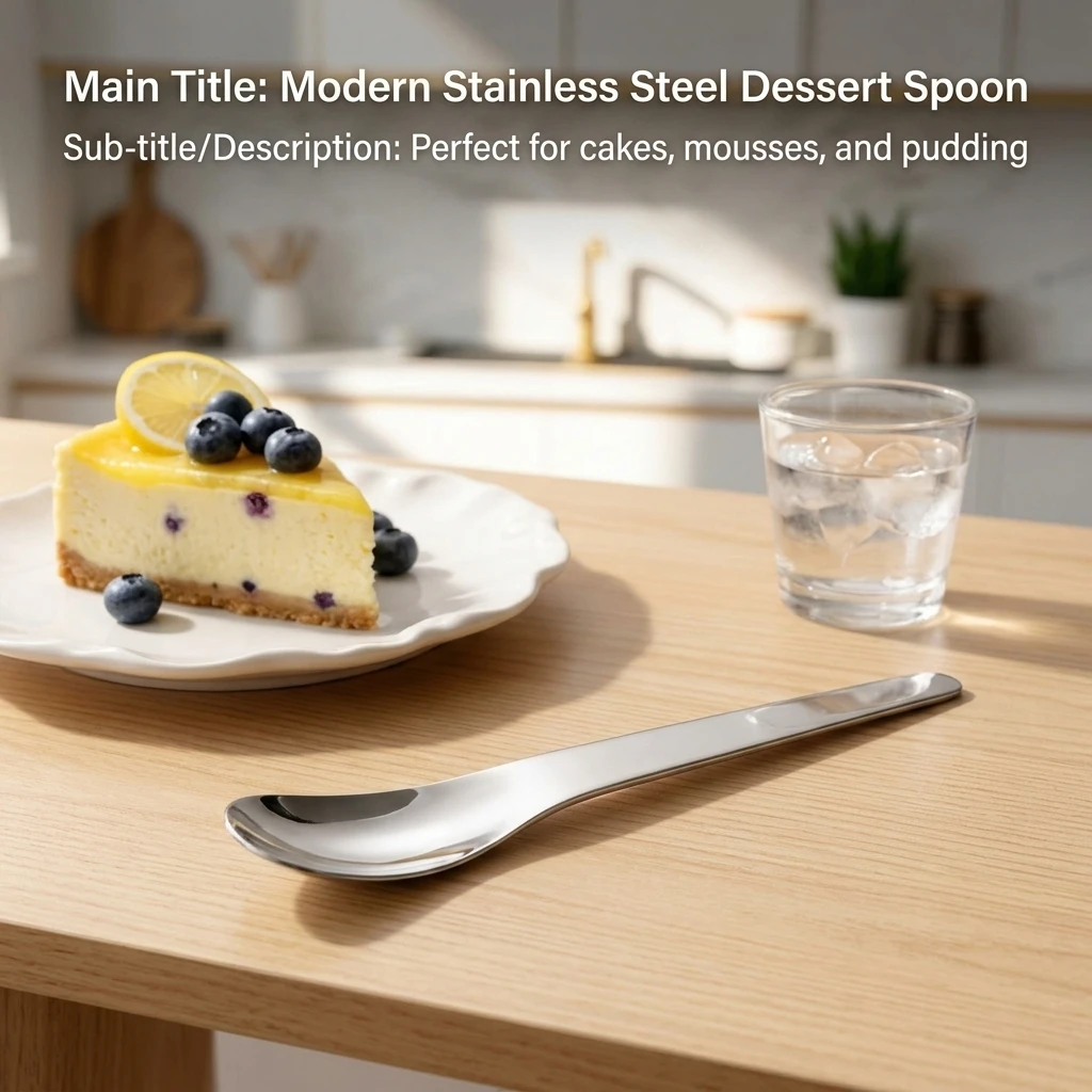 Polished Dessert Spoon Long Tail Stirrer for Afternoon Tea Cafe 316 Stainless Steel Utensil for Cake Ice Cream Yogurt