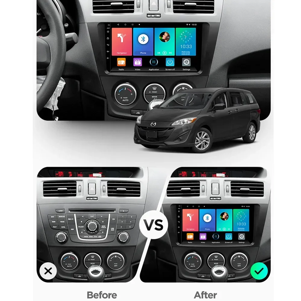راديو السيارة أندرويد لمازدا 5 2010-2015 الوسائط المتعددة Carplay مشغل لاسلكي 2Din ستيريو السيارة Autoradio رئيس وحدة الملاحة لتحديد المواقع
