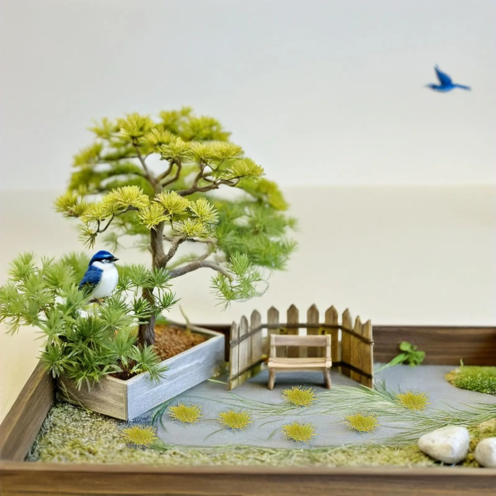 

40Pcs Miniature Basing Materials Static Grass Tufts Adhesive Backed Realistic Green Clusters for Microlandscape DIY Scenery