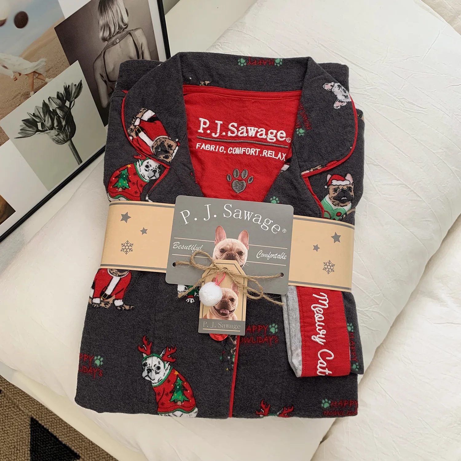 2026 New Pajamas Suit Cotton 2 Piece Set Women Print Cartoon Nightwear Long Sleeve Trousers Set Autumn Loungewear Home Clothes