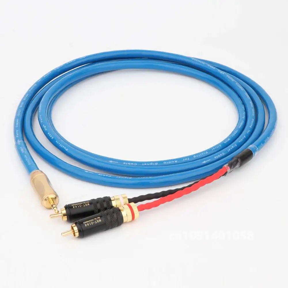 A10 Hifi Canare 3.5mm to 2RCA Audio Cable PC Mobilephone Amplifier Interconnect High Quality 3.5 Jack to RCA Cable