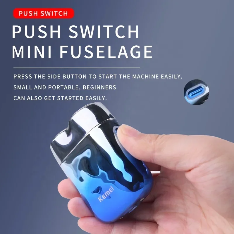 Golarka do urządzeń przenośnych Kemei MINI elektryczna maszynka do golenia przenośna trymer do brody bezprzewodowa bateria USB do ładowania na sucho i na mokro maszynka do golenia IPX7