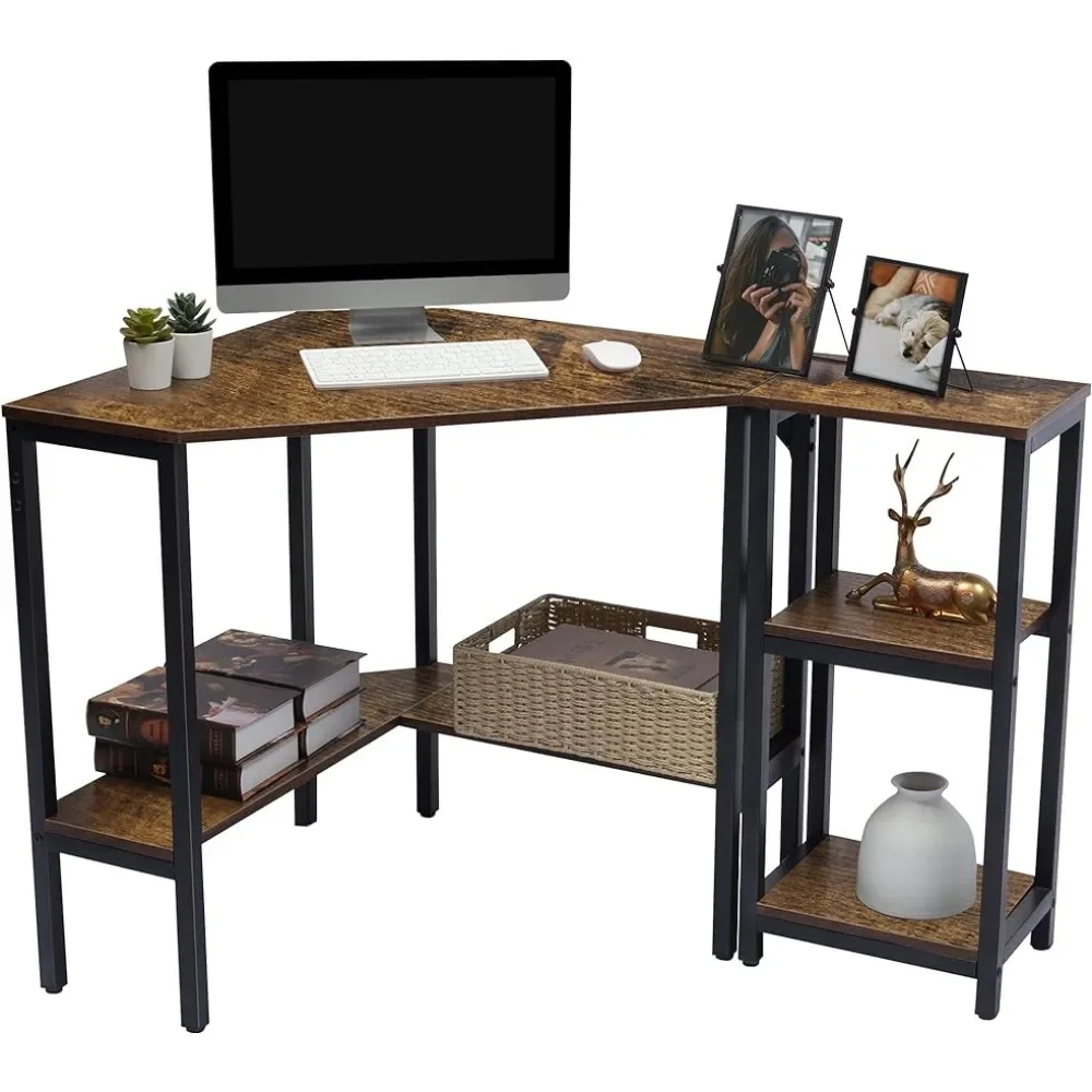 Corner Desk Living Room Corner Table Triangle Computer Desk With Storage Shelves Furniture Home Freight free