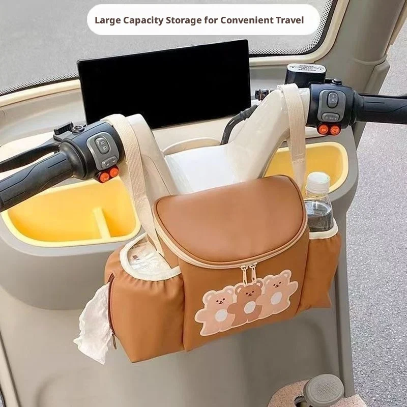 SEAMETAL Electric Bike Head Bag Universal Stroller Hanging Bag for Baby Drink Holder Diaper Bag Motorbike Handlebar Organizer