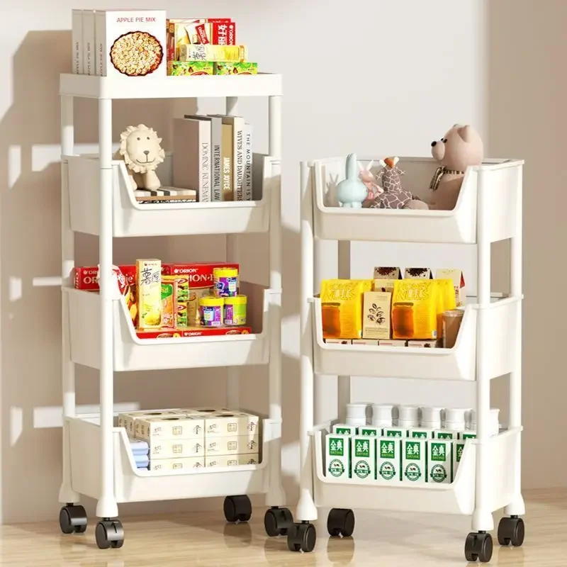 Kitchen Organizers And Storage Rack Household Cart With Wheels Multifunctional Home Accessories Mobile Rack Trolley Bookshelf