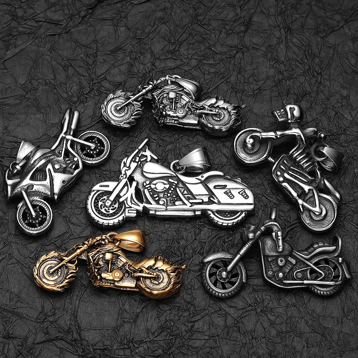 Rider Motorcycle Series Men Necklace Stainless Steel Pendant Chain New in Punk Rock For Women Fashion Jewelry Gifts Wholesale