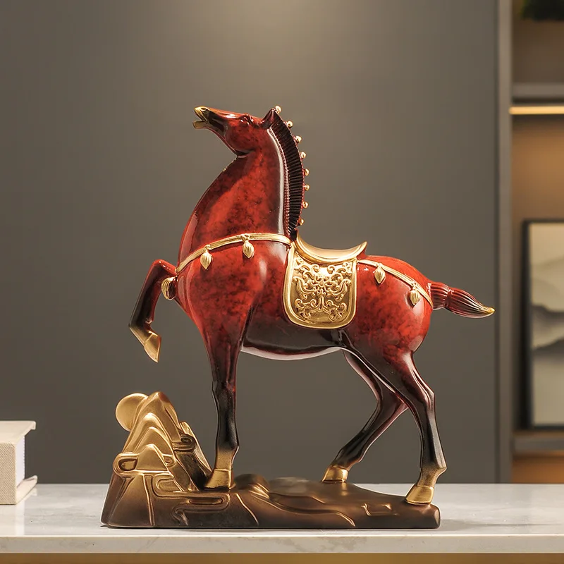 

DSA light luxury entrance horse ornament home living room office success lucky decoration store housewarming opening gift