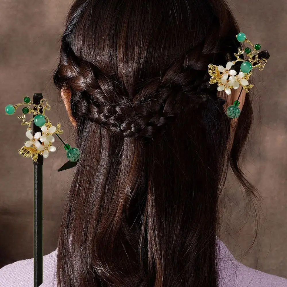 

Chinese Flower Hair Sticks Handmade with Tassel Hanfu Hair Fork Ancient Style Party Hair Bun Hair Stick Pins For Women Girls