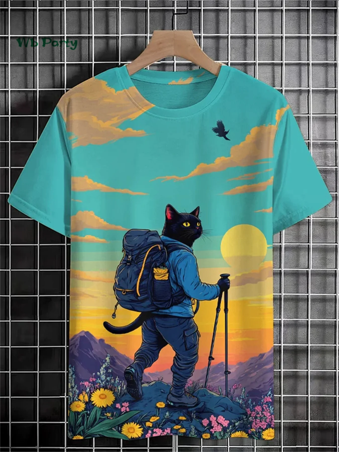 Funny Men's T-Shirt 3D Travel Cat Print Short Sleeve T-Shirt Loose Personalized Casual Top Summer Men's Outdoor Casual Clothing image 3
