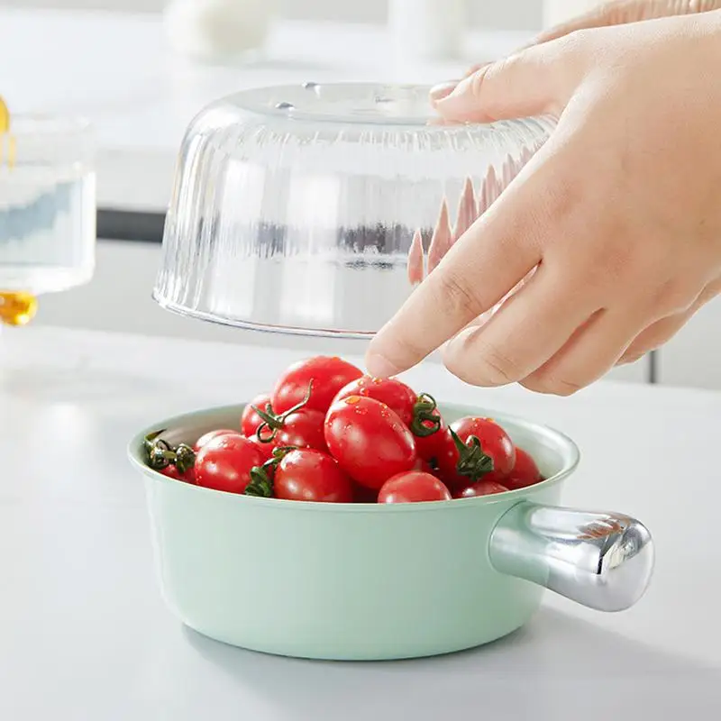 Fruit Wash Bowl Double-Layer Draining Basket Drainer Container Washing Basket Reusable Veggie Cleaner Bowl For Rinsing Food