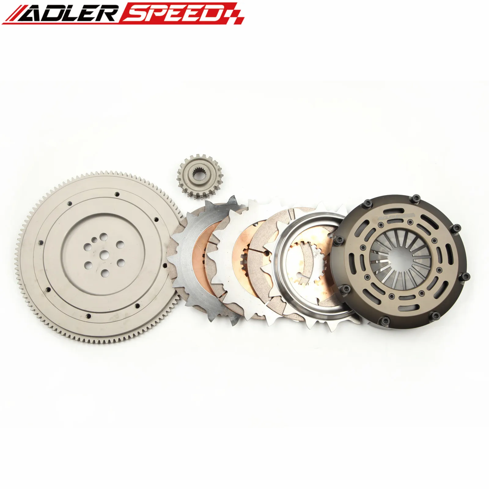 ADLERSPEED RACING TRIPLE DISC CLUTCH FLYWHEEL KIT For 89-92 Mitsubishi Eclispe GS-T /Plymouth Laser RS /Eagle Talon TSi 2.0L FWD