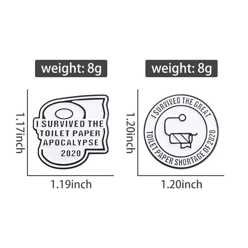 نجت من دبابيس ورق التواليت نهاية العالم ، ونقلت ورق لفة لطيف ، دبابيس المينا ، شارات طية صدر السترة ، هدية المجوهرات الفكاهية #3
