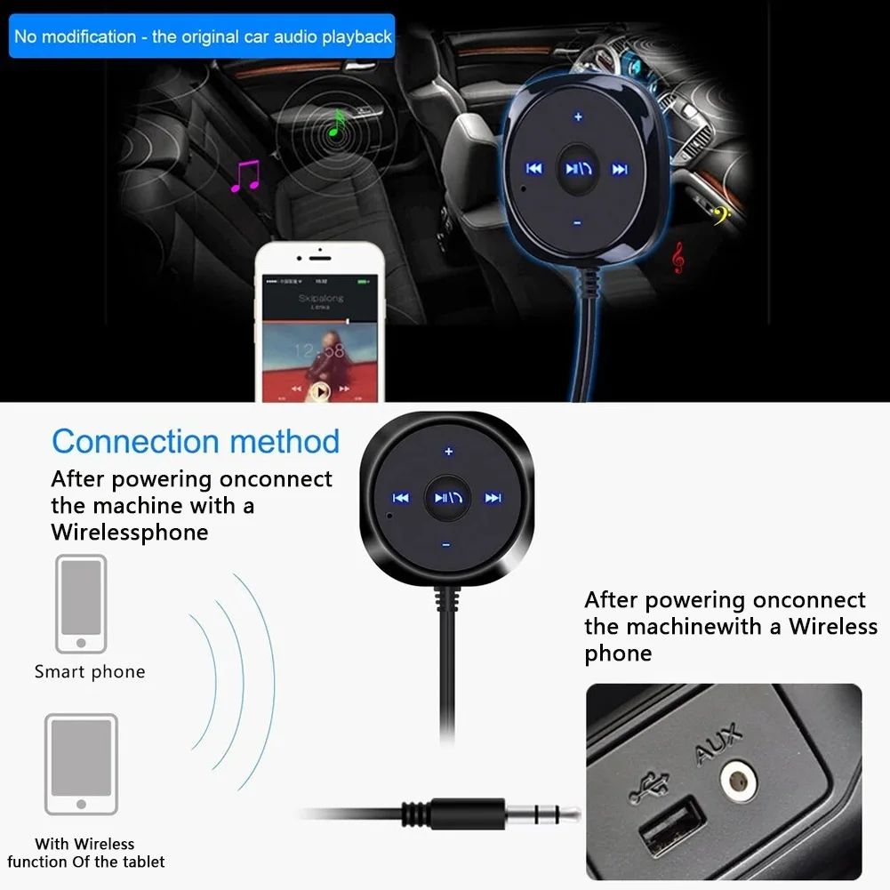 Car Bluetooth-compatible Audio Receiver 3.5mm AUX Car Bluetooth-compatible Player Auto Accessories for Car Stereo with AUX IN