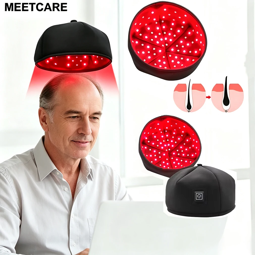 660nm 830nm LED Red Infrared Light Helmet Cap with 120pcs Led Beads Red Light Infrared Hat Device Hair Growth Regrowth Beauty