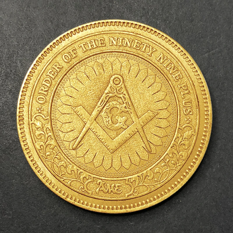 Gold and Silver Lucky Challenge Coin, Freemasonry Knights Templar of the Crusades, Collectible Old Money, Commemorative Gift