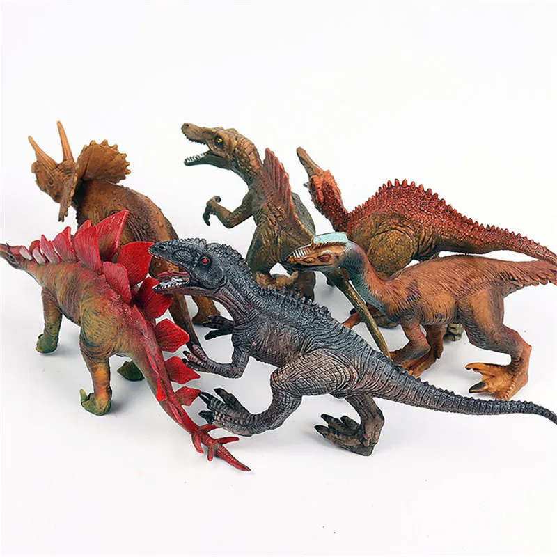 Jurassic Dinosaurs Tyrannosaurus Rex Triceratops Brachiopterosaur Pterosaur Spinosaurus Model Action Figures Collection Kids Toy