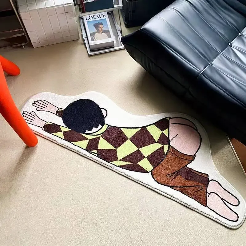 Nordic Irregular Living Room Carpets Bedroom Bedside Area Rugs Funny Cartoon Carpet Sofa Coffee Table Floor Mat Entryway Doormat
