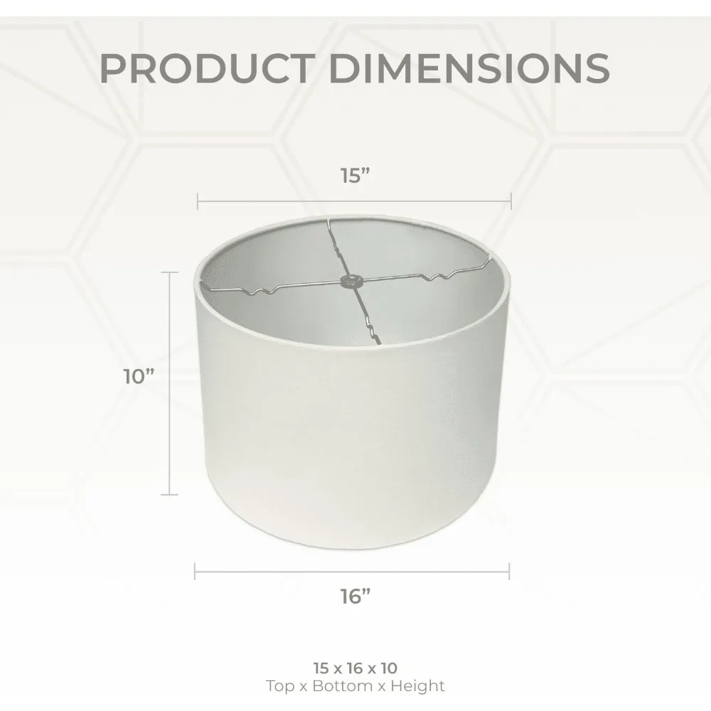 ظلال مصابيح ذات غلاف خلفي صلب من قشر البيض الضحل من الكتان، 15 × 16 × 10، عبوتان، ملحقات إضاءة منخفضة المستوى #3