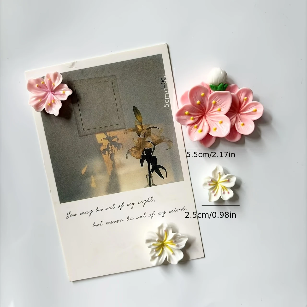 6Pcs Simulation Flower Refrigerator Magnet - Cherry Blossom Magnetic Clip - Home Decoration Gift - Gift for Family - view 3