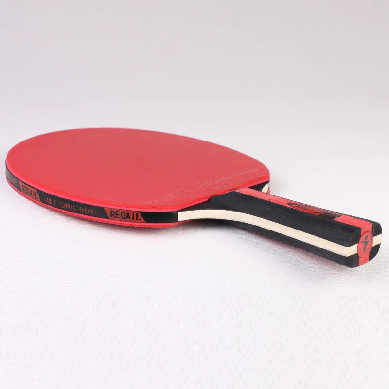 Red Long Handle Table Tennis Racket Double Sided Beef Tendon Glue Adult Student Training Table Tennis Racket