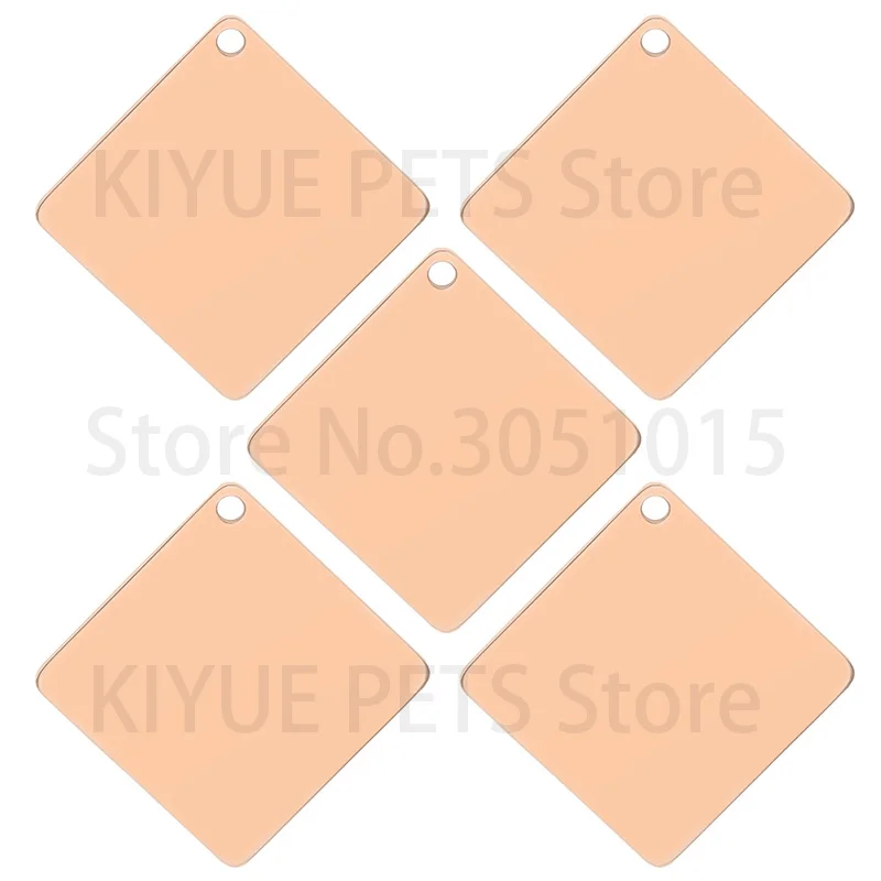 50 stücke quadratischer Edelstahl angepasste Haustier-ID-Tag personal isierte Hunde marke DIY Name gravierbar – Detail 7