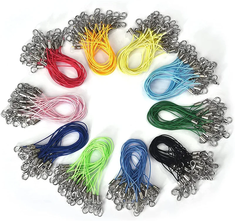 100pcs/lot Cell Phone Lanyard Strap Cords Hook Rope With Lobster Clasp Keychain Keyring Fobs For Charm Jewelry Findings Making