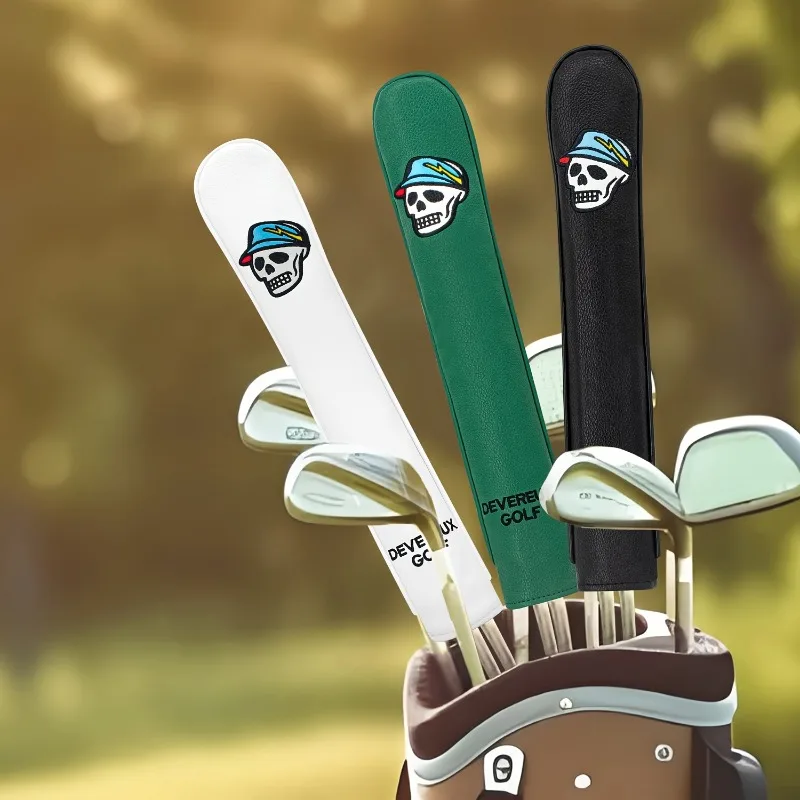1pc Skull Hat Design - Golf Direction Indicator Rod Protective Cover, Golf Accessories, Available in Black/White/Green