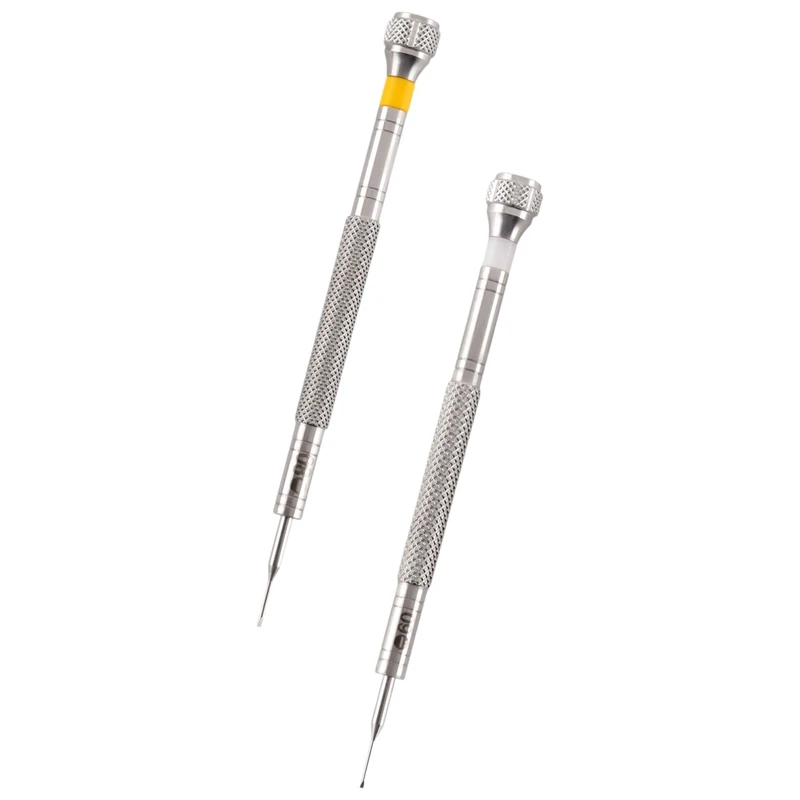 Flat Type Watch Repair Screwdrivers, Relojoeiro Conjunto de Ferramentas, 0.6mm,0.8mm, 2pcs por lote