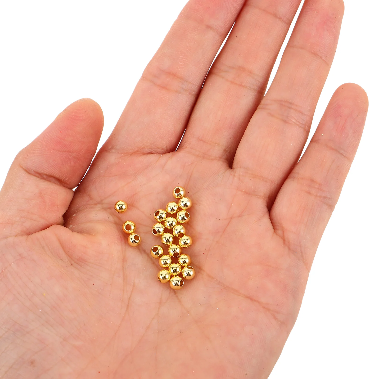 

200Pcs Golden Metal Round Spacer Beads Small Smooth Beads for DIY Jewelry Bracelets Necklaces Craft Golden Spacers