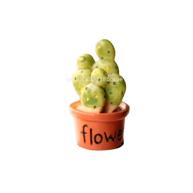 Simulated Cactus Small Potted Plant Micro Landscape Desktop Decorative Resin Crafts Garden Ornament Cartoon Cactus Mini Bonsai