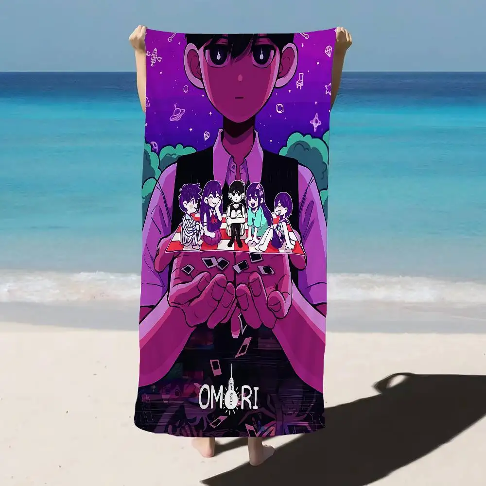 Classic Hot Horror Video Game Omori Anime Beach Swimming Towel Absorbent Washcloth Children's Gifts for Kids Travel Camping Gym