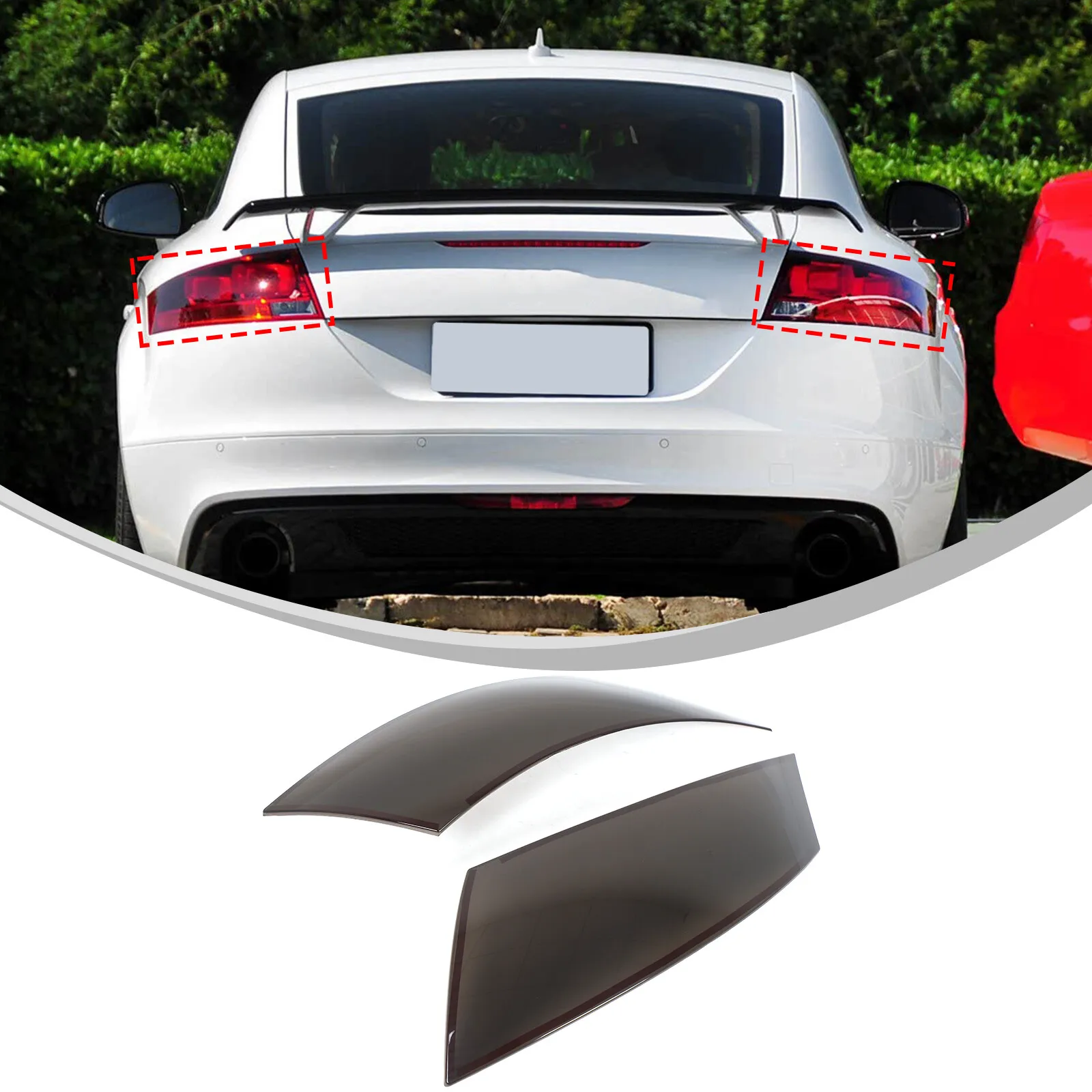 

ABS Smoked Black Car Tail Light Lamp Len Cover Trim For Audi TT 2008-2014 Car Tail Brake Light Protection Cover Accessories