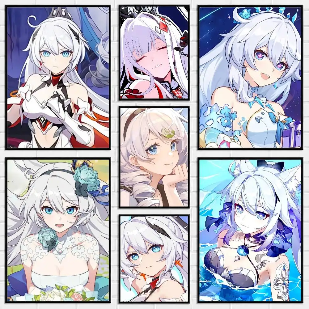 K-kiana Honkai-i impact Game Poster Versatile HD Waterproof Wall Art Self-Adhesive Decor for Any Space Ideal Gift