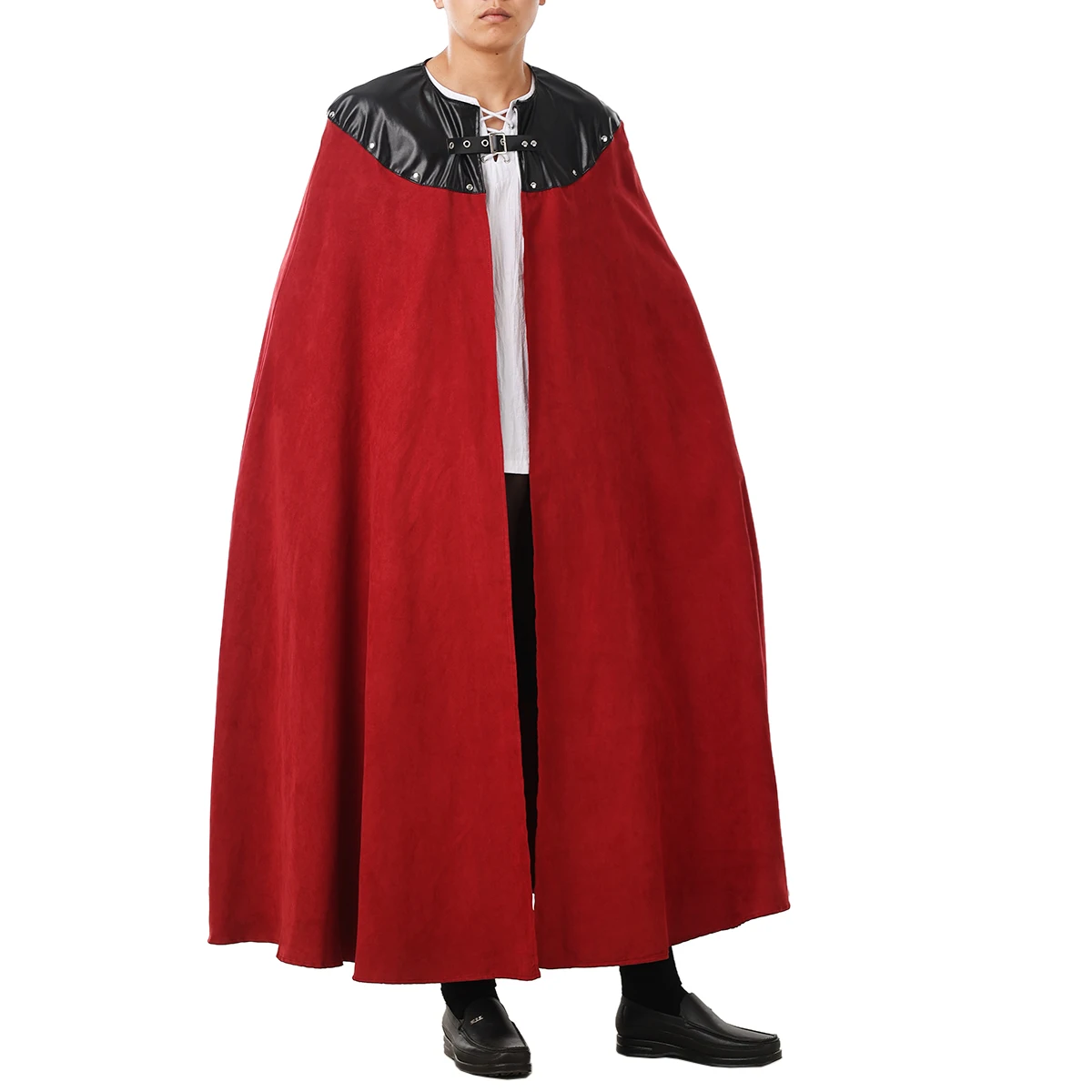 Medieval Cloak Men Women Cape Vintage Gothic Black Cloak Medieval Kinights Viking Costume Halloween Cosplay Clothes