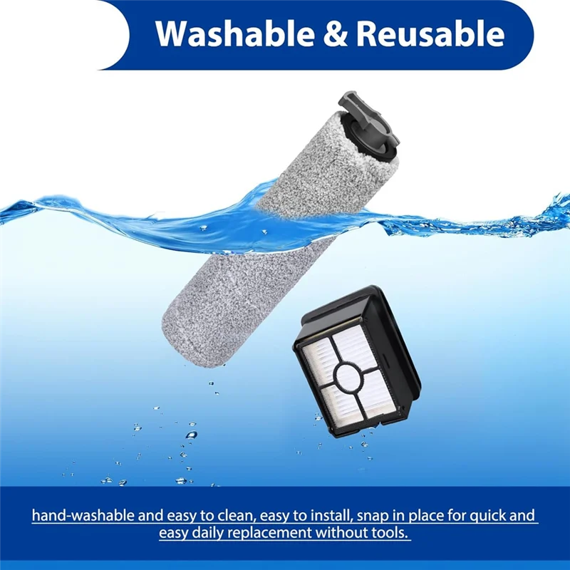 

Портативные детали HF3 Комплект роликовых фильтров, подходящий для беспроводного пылесоса Bissell Crosswave HF3 для влажной/сухой уборки и швабры 3649A